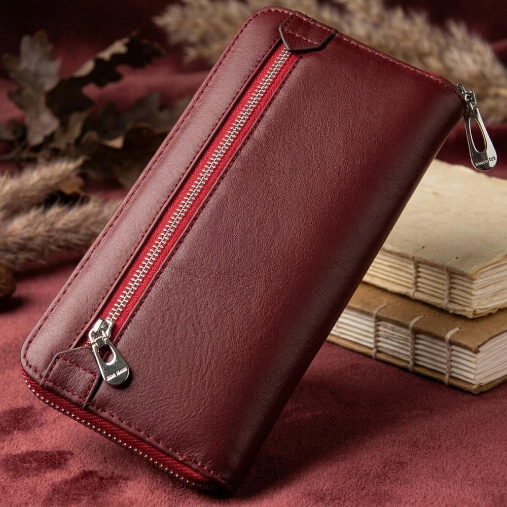 Універсальний жіночий клатч на блискавки ST Leather 18865 Червоний Київ - фото 10