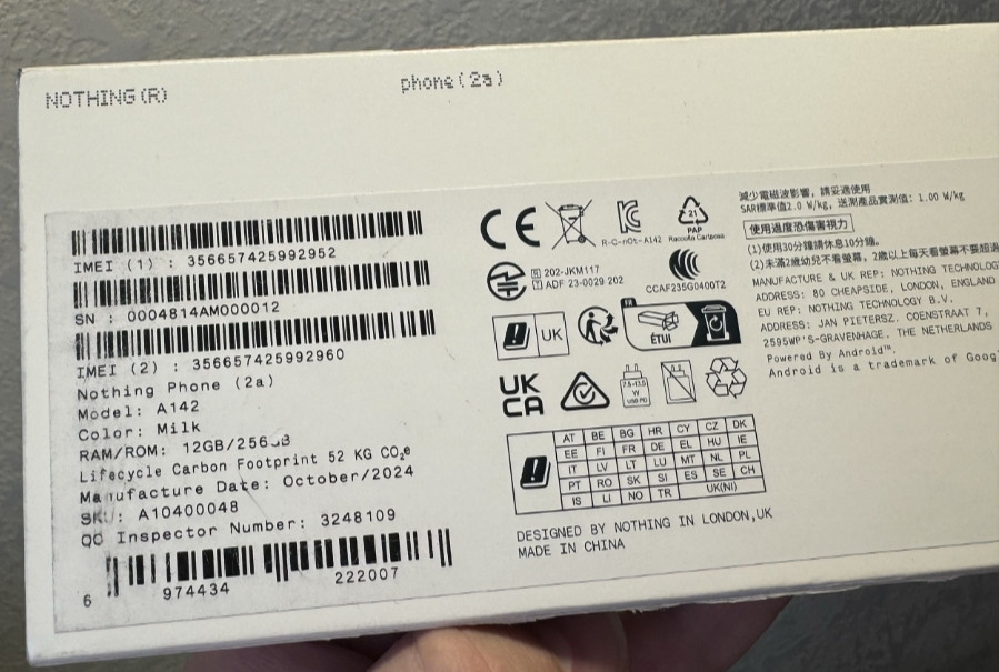 Смартфон Nothing Phone 2A, 12/256Gb. Milk / White A142 Киев - изображение 1