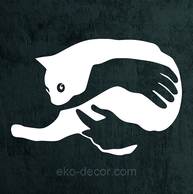 Декоративное настенное Панно  «Кот-руки» Декор на стену 70*47 см, Белый Киев - изображение 4