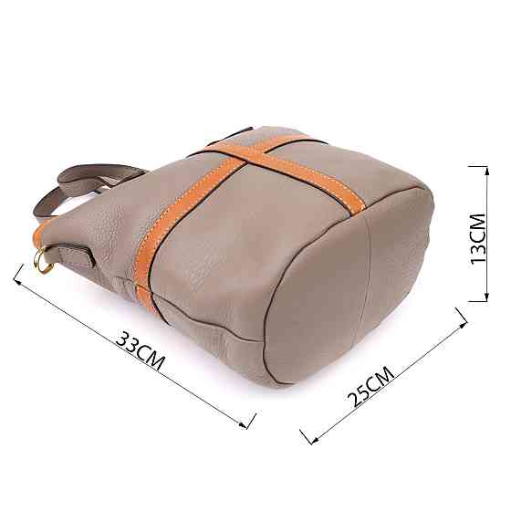 Вместительная сумка из натуральной кожи для женщин Vintage 22998 Серый Киев