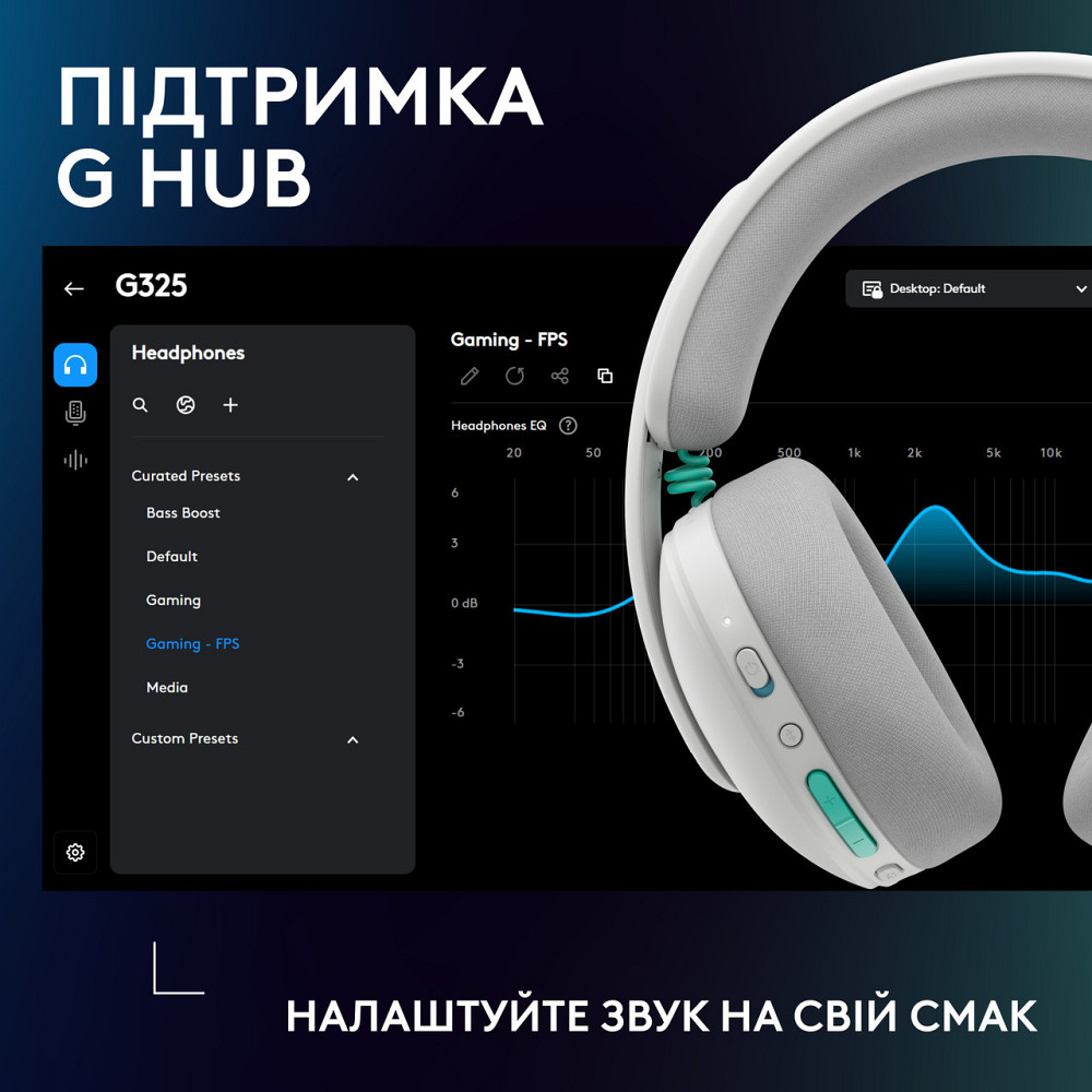 Гарнітура Logitech G325 Lightspeed White (981-001531) ( 11854 ) Харьков - изображение 10