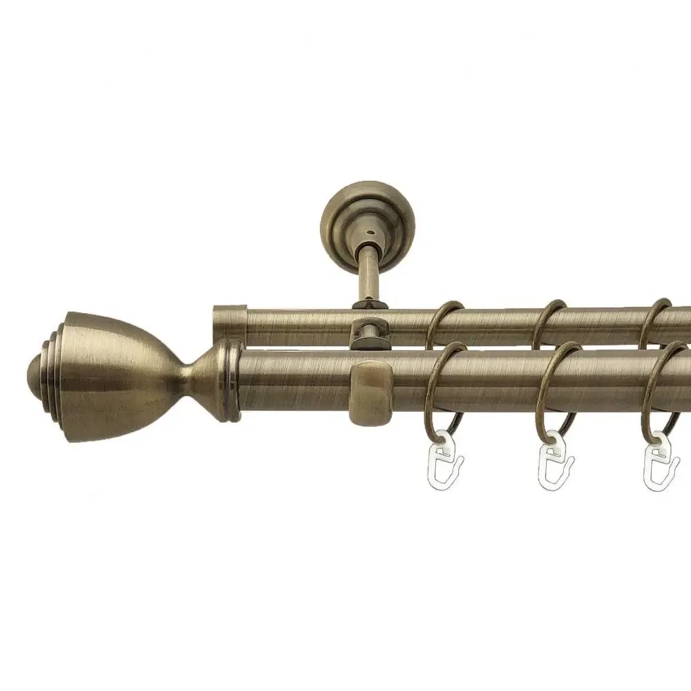 Карниз Orvit Палаціо металевий дворядний відкритий гладка труба кільце металеве Антик 25\16 мм 200 см (4290757) Львів - фото 1