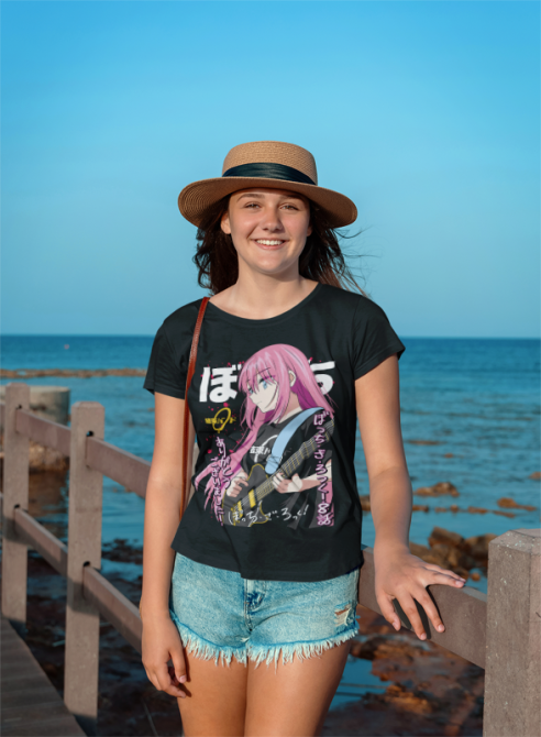 Футболка аниме Аниме Каваии Фуннй Хитори оверсайз (S/M/L) Черний AnimeJ0679 Днепр - изображение 3