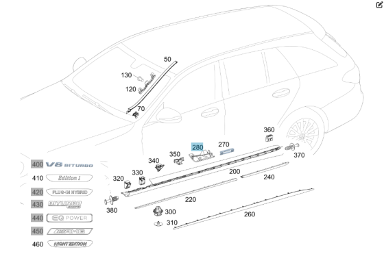 Mercedes-Benz  A2056980330 Нова кришка/накладка опори домкрата зліва ззаду C-Class W205 C-Class Estate S205 C-Class Coupe С205 C-Class Cabrio (A205) Одеса