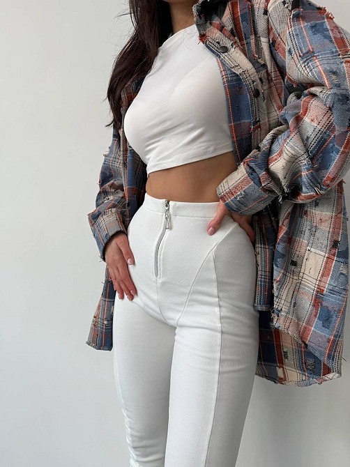 Женские теплые лосины на высокой посадке с молнией пума на флисе Одесса - изображение 8