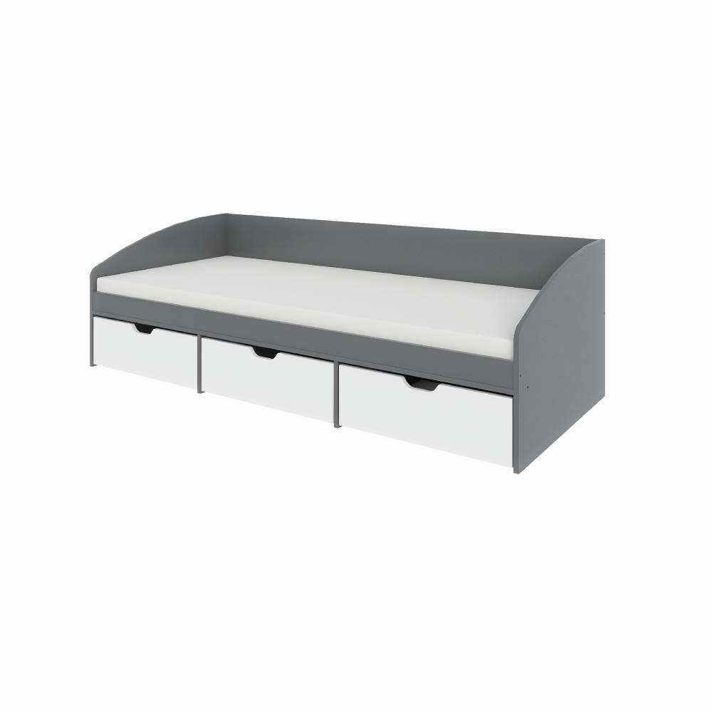 Ліжко односпальне з ящиками Еверест Комфорт 3 193х84х59 см Графіт/Німфея Альба (білий) (DTM-073834) Львів - фото 7