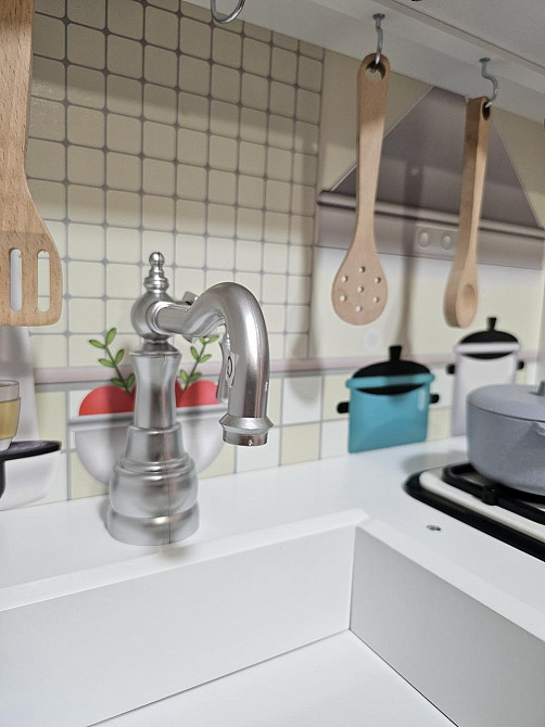 Дитяча дерев'яна ігрова кухня AVKO Ліана Pink звукові та світлові ефекти Київ - фото 4