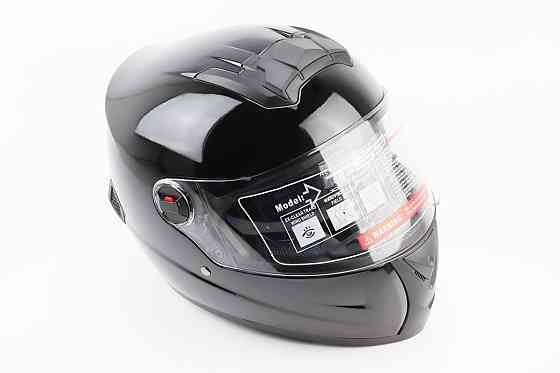 Шолом інтеграл, закритий+окуляри BLD-М61 М (57-58см), ЧОРНИЙ глянець Киев