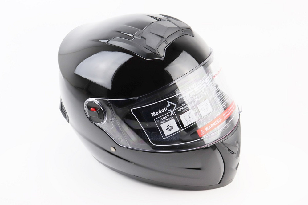 Шолом інтеграл, закритий+окуляри BLD-М61 М (57-58см), ЧОРНИЙ глянець Київ - фото 1