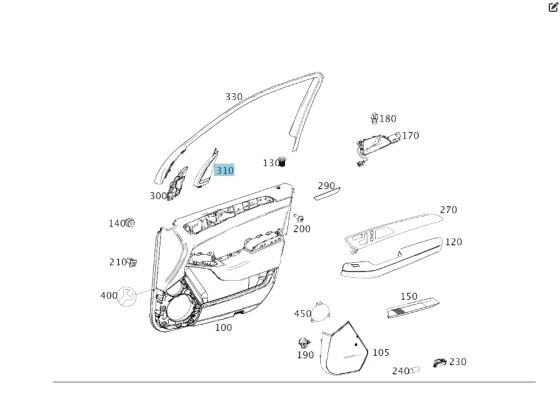 Mercedes-Benz  A2927200444 2A17 Трикутник дзеркала двері внутрішній передніх правих дверей GLE Coupe C292 Одесса