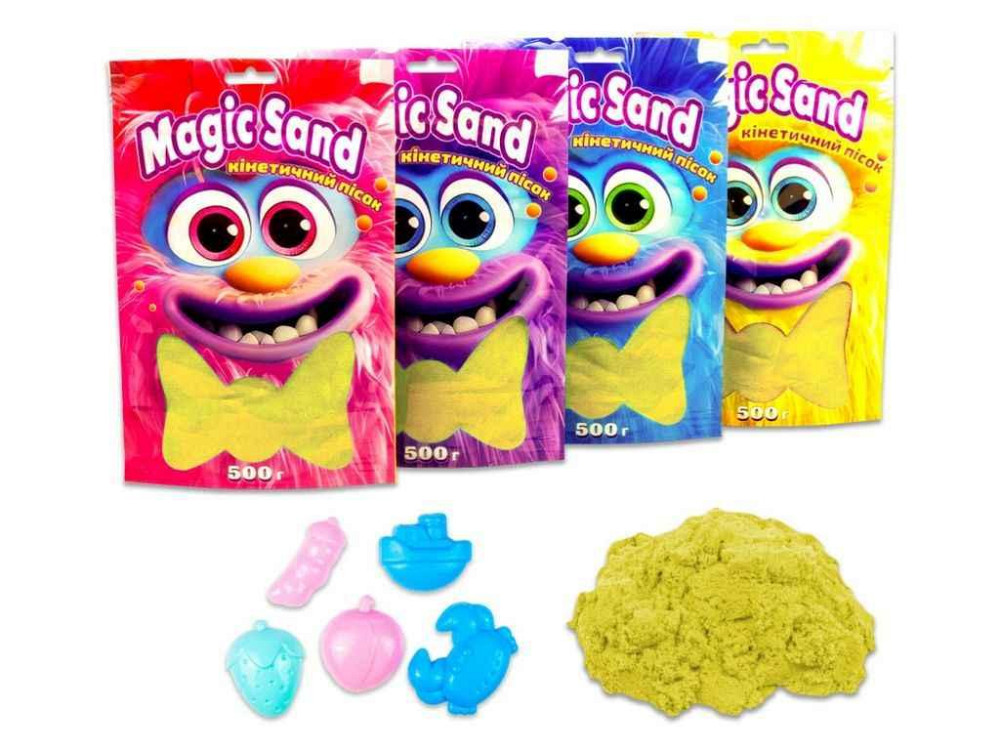 Кінетичний пісок Magic sand в пакеті 39403-5 0,5кг жовтий ТМ STRATEG Київ - фото 1