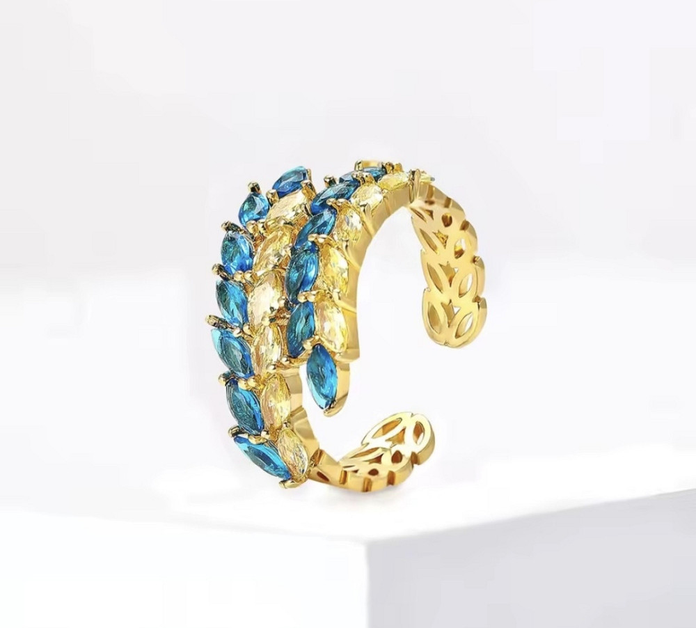 Браслет + каблучка жовто-блакитні колоски Смела - изображение 5