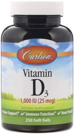 Вітамін Д 1000 Carlson Vitamin D3 250 капсул Київ