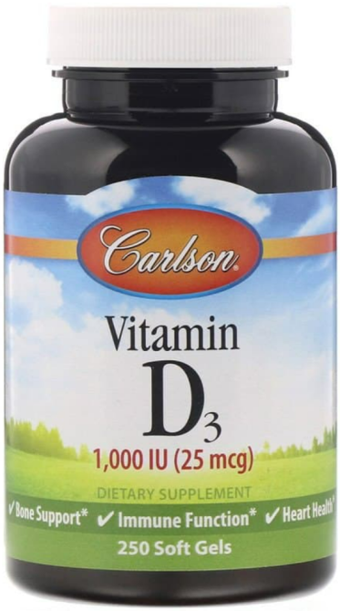 Вітамін Д 1000 Carlson Vitamin D3 250 капсул Київ - фото 1