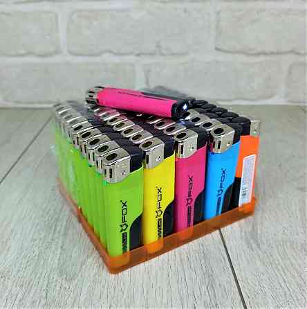 Зажигалка с фонариком Fox Микс уп/50шт Харьков