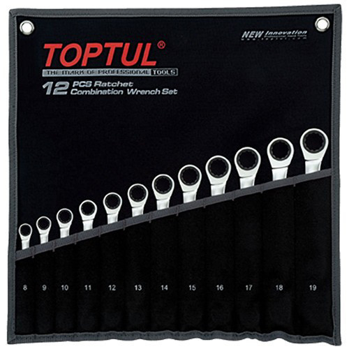 Набір комбінованих ключів трещоточных TOPTUL 8-19мм 12ед. в чохлі GPAQ1202 Одеса - фото 1