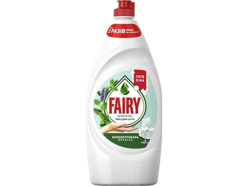 Засіб для миття посуду 900мл Сенситив Чайне дерево та мята ТМ FAIRY Київ - фото 1