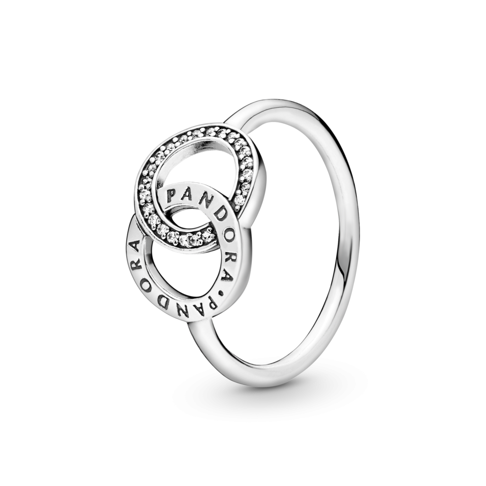 Срібна каблучка Пандора Подвійне Логотип 54 196326CZ MasterSem Київ - фото 1
