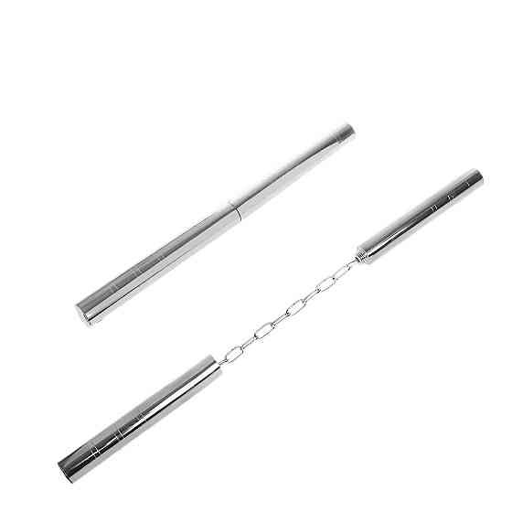 Складные стальные нунчаки RESTEQ 36,5 см — металлические тренировочные палки для единоборств, боевых искусств, трюков и коллекции Киев