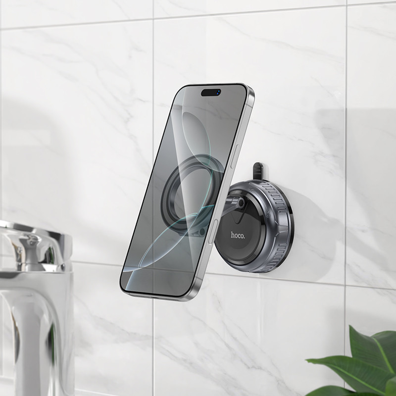 Автотримач для телефона HOCO H92 High vacuum suction cup magnetic holder(universal) Black Metal Gray Одеса - фото 8