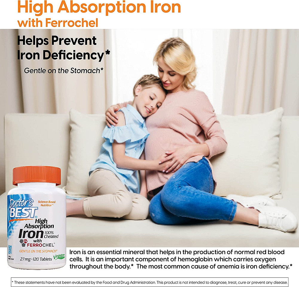 Железо High Absorption Iron With Ferrochel, 27 mg, 120 Tablets Луцк - изображение 3