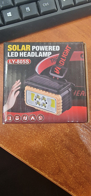 Ліхтар налобне червоний світло Type-C Solar із сенсорним датчиком та сонячною панеллю зарядки від сон Одеса - фото 9