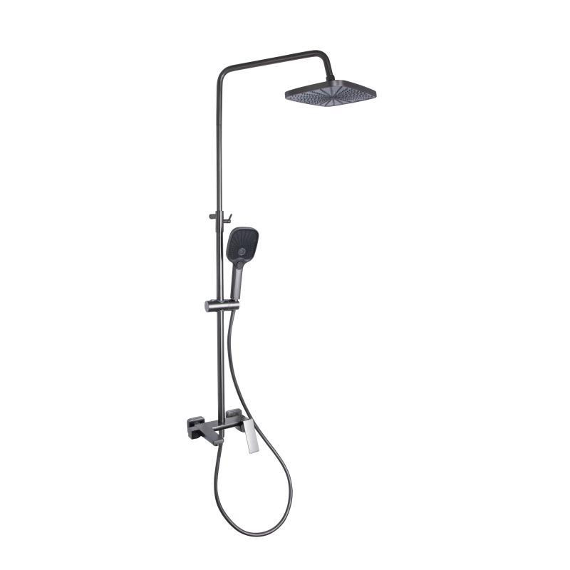 Душевая система из латуни Qtap Gemini на три потребителя (с изливом) QTGEM111GMB45688 Gunmetal Black PVD Харьков - изображение 1