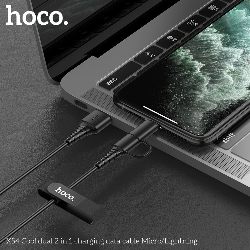 Кабель HOCO Combo Micro USB/Lightning X54 Black Киев - изображение 3