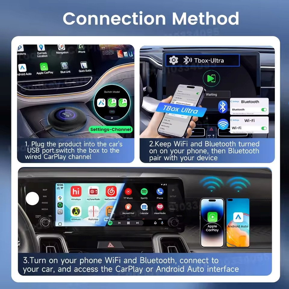 FM-трансмиттер CarlinKit Tbox Ultra v.3 SM6350 8/128 Android 15+ беспроводной CarPlay и Android Auto Киев - изображение 4