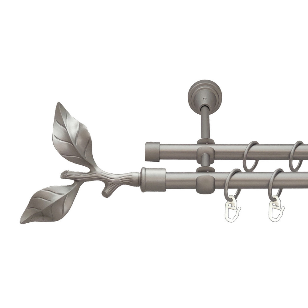 Карниз Orvit Листок Троянди металевий дворядний відкритий Сатин 16\16 мм 160 см (6098946) Львів - фото 1