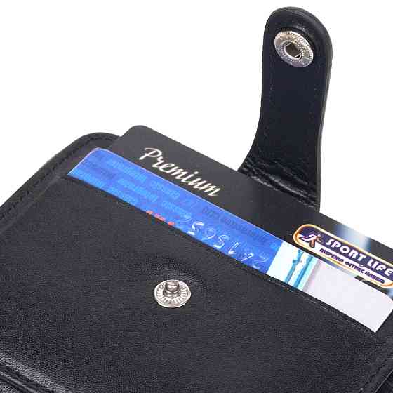 Красивое портмоне из натуральной гладкой кожи CANPELLINI 21492 Черное Киев