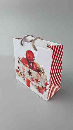 Новорічні паперові, подарункові пакети з ручкою Чашка 16/16/8-028 (12 шт) Харків