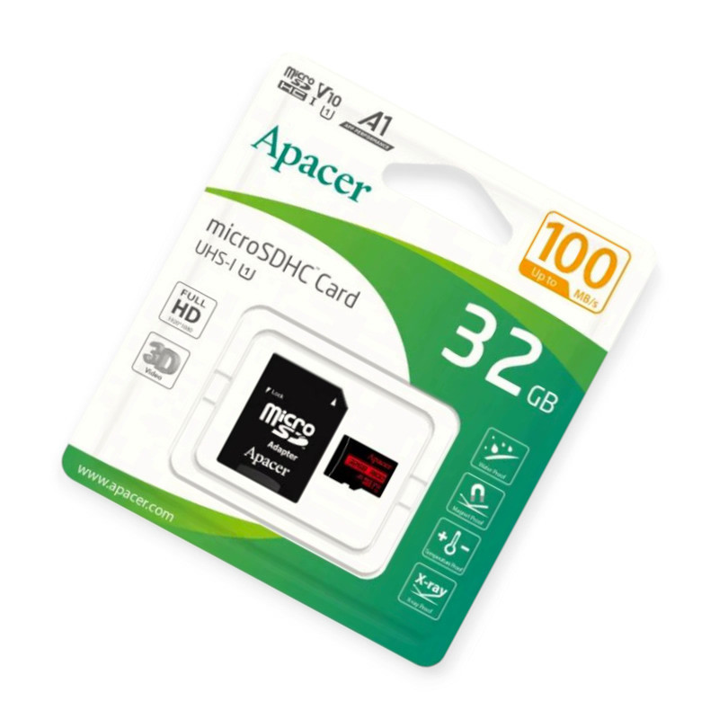 Карта памяти microSDHC 32Gb class 10 (adapter SD) Apacer до R100MB, s Мукачево - изображение 1