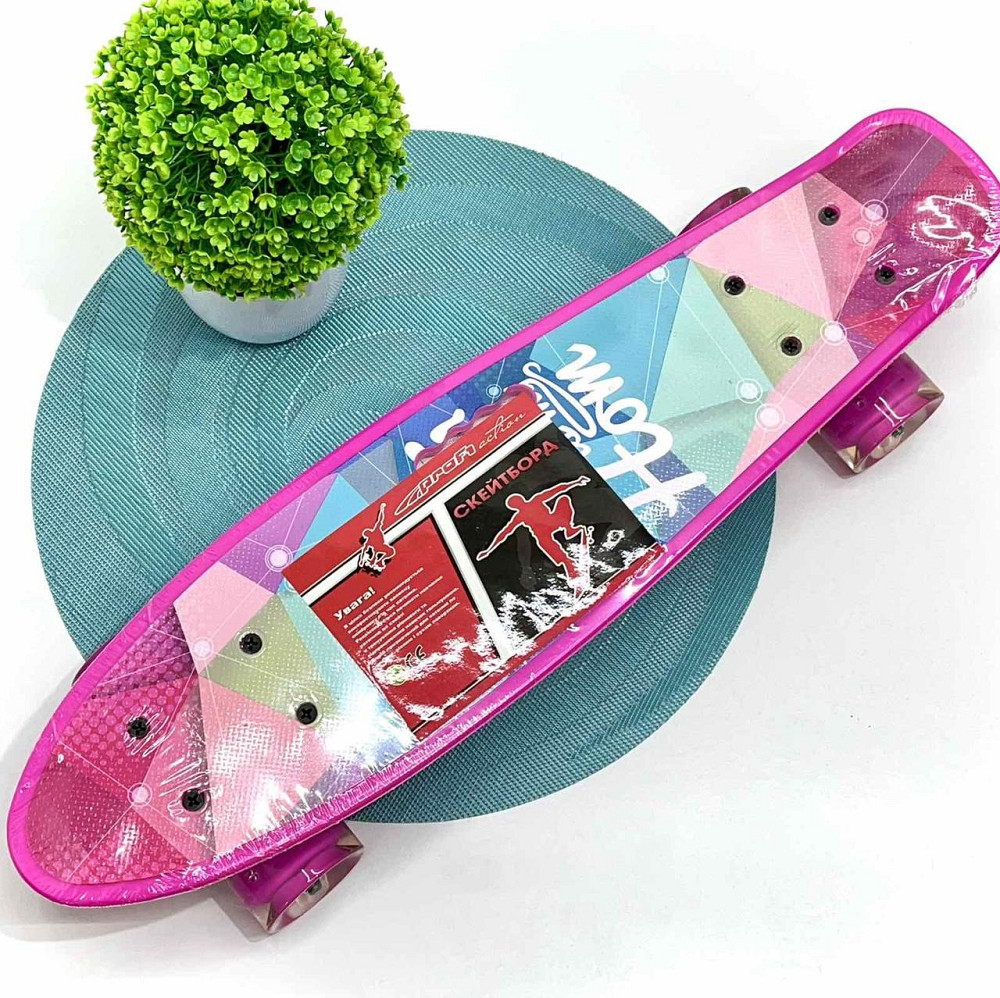 Скейт Пенні борд Profi рожевий колеса, що світяться (MS 0749-6-P1) Чернігів - фото 1