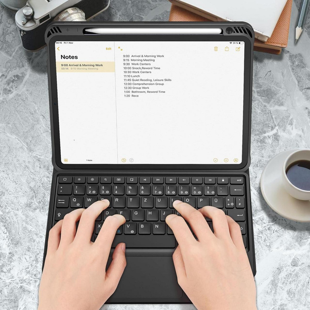 Чохол клавіатура FINTIE для iPad Air 11/10.9 (M4/M3/M2, 2026/2025/2024, 4/5 gen) чорний магнітний знімний кейс з тачпадом тримачем Київ - фото 2