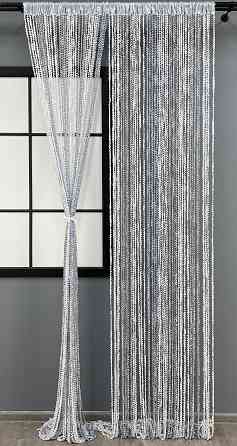 Шторы-нити спираль с люрексом Белый с серым 300х300см 1 шт (61-052) Киев