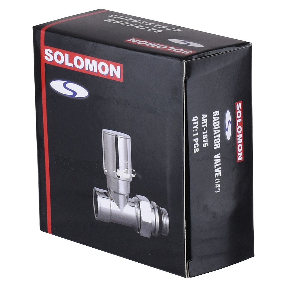 Кран вентильний прямий з американкою SOLOMON 1/2″ CHROM 1875  з ущільнювачем Тернопіль - фото 3