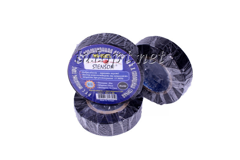 Ізоляційна стрічка STENSON стенсон 20м чорна MH-0025 Дніпро - фото 2