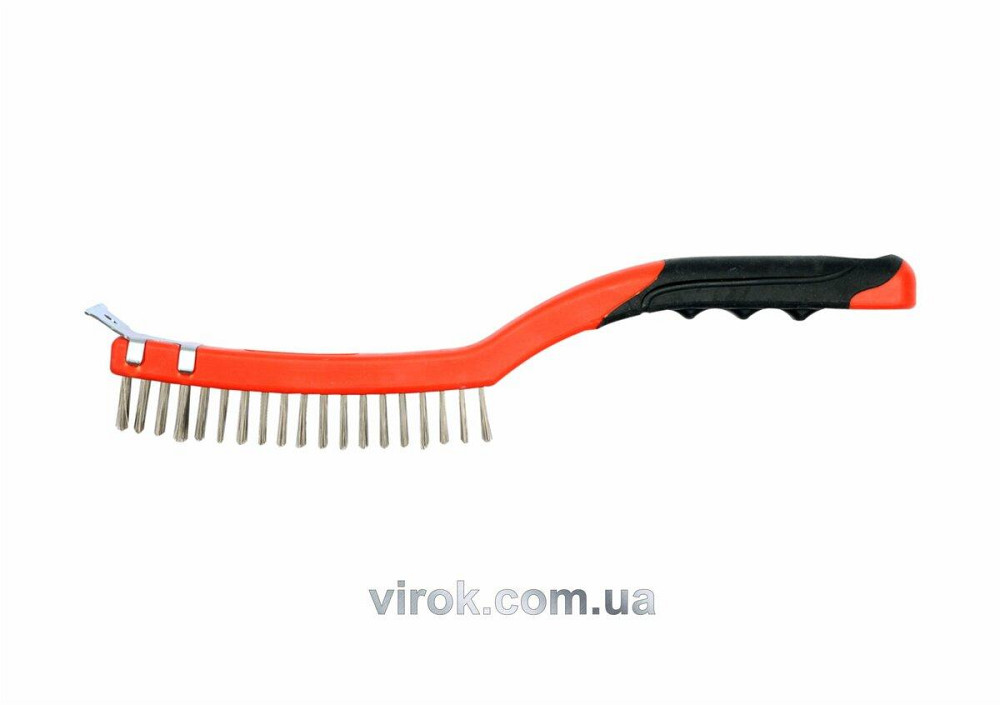 Щітка дротяна нержавійка з носиком YATO : 3- рядна, L= 340 мм з пластмасовою ручкою [12/72] Одеса - фото 1