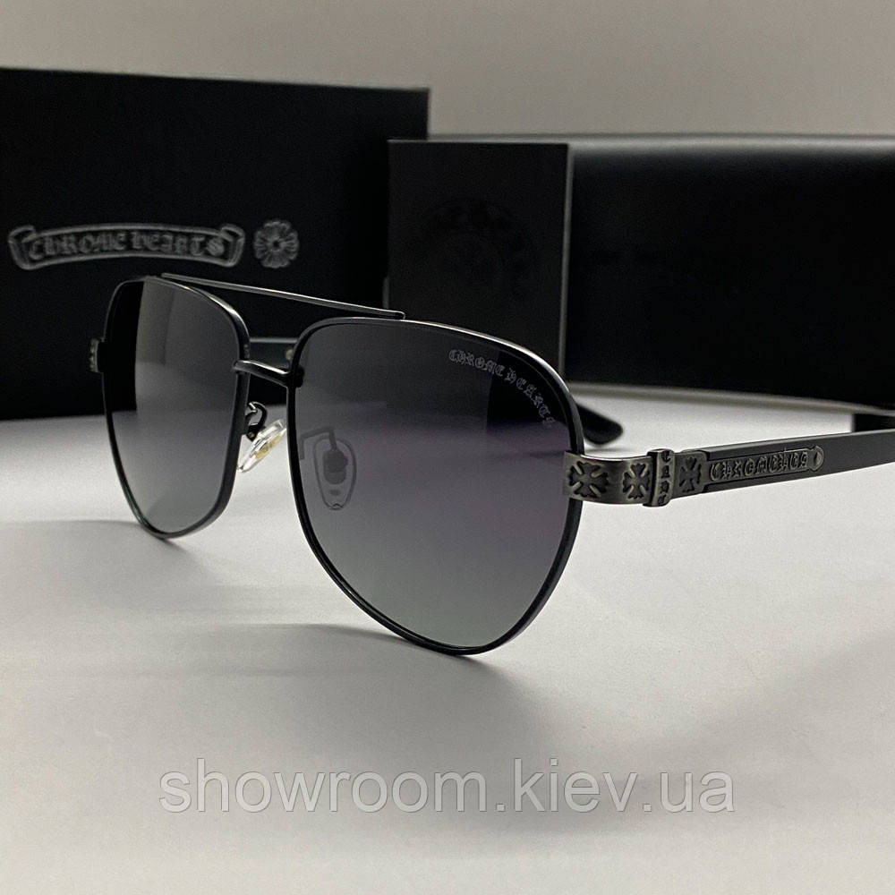 Чоловічі сонцезахисні окуляри Chrome Hearts 5078 black Київ - фото 1