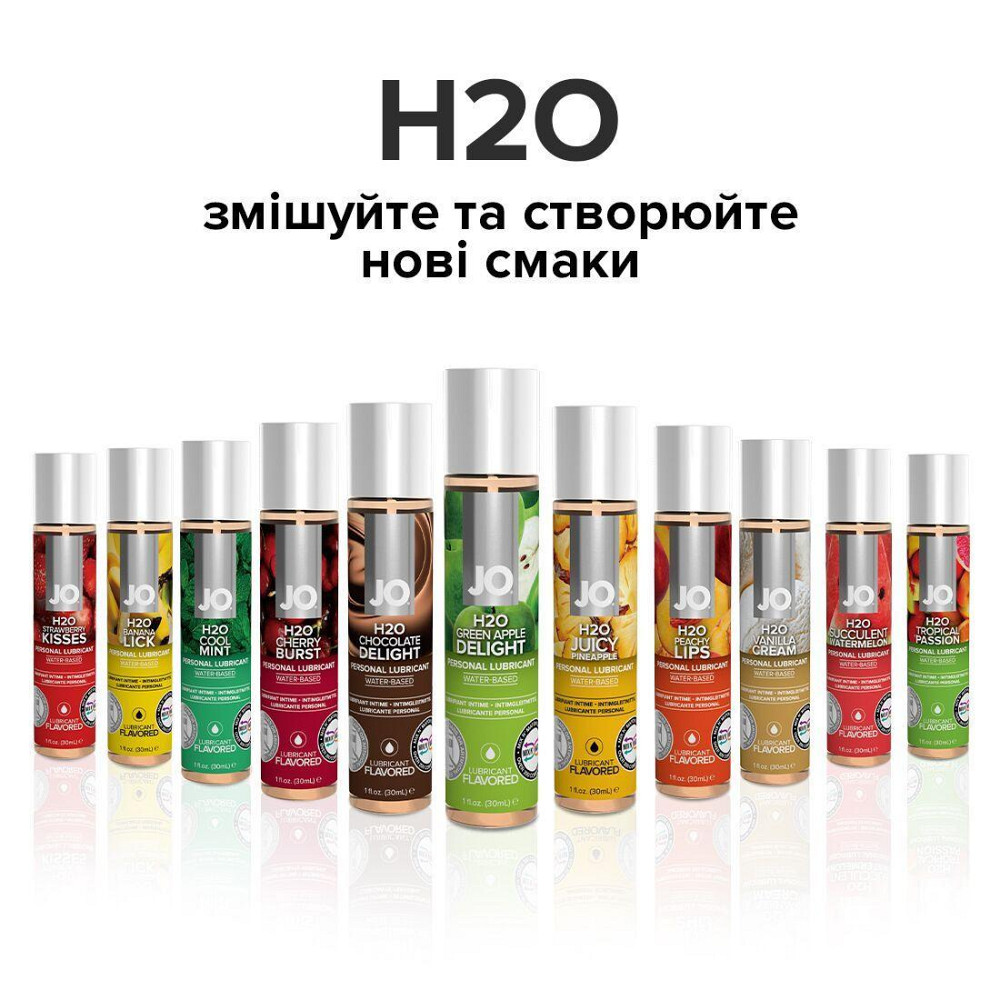 Смазка на водной основе JO H2O — Green Apple (30 мл) без сахара, растительный глицерин Sex Aura Киев - изображение 5
