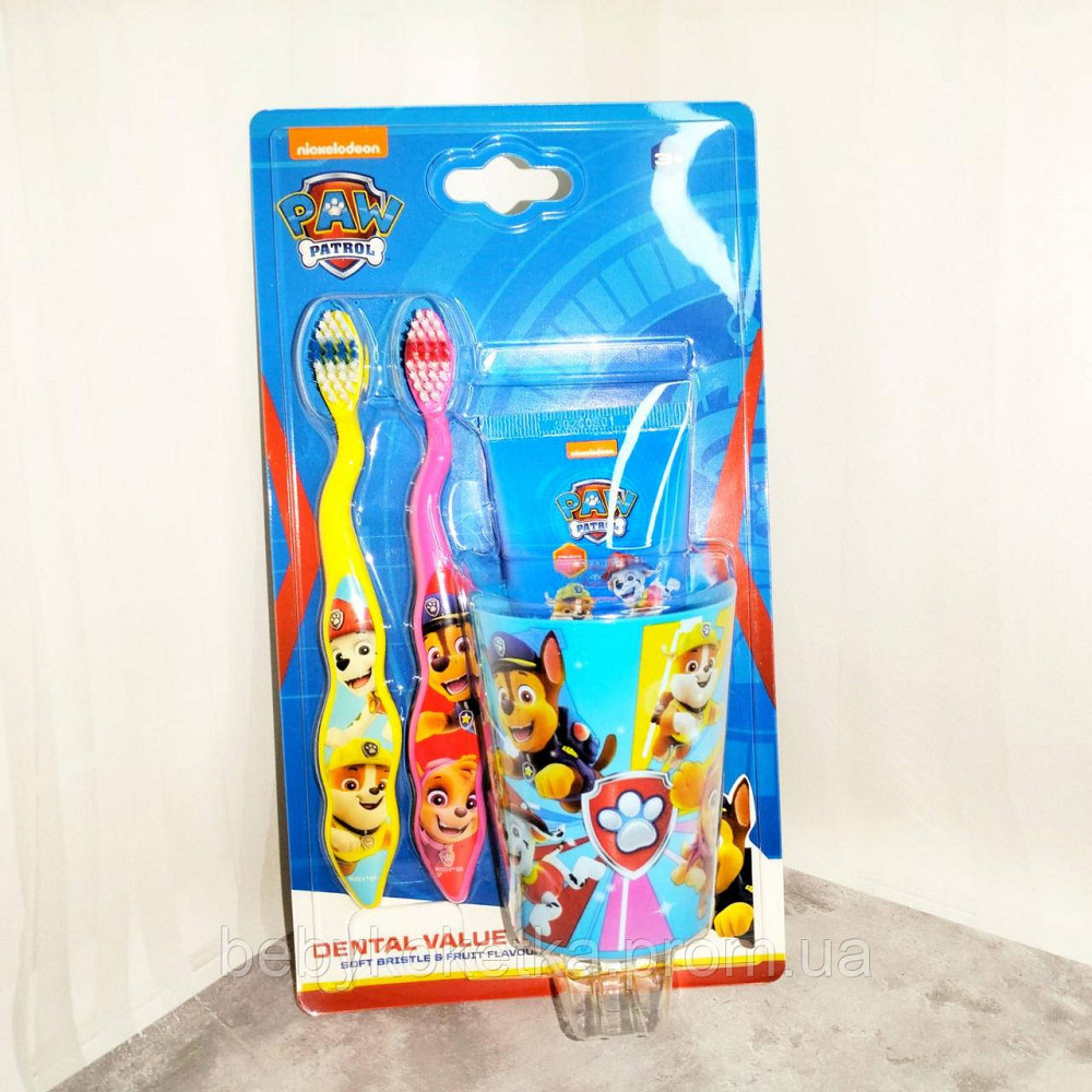 Набор зубных щеток и стаканчик Nickelodeon Paw Patrol Львов - изображение 1