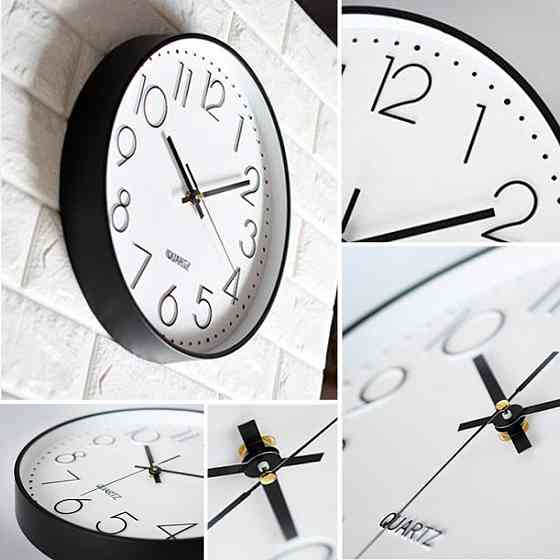 Годинник настінний безшумний 20 см біло-чорний Харків