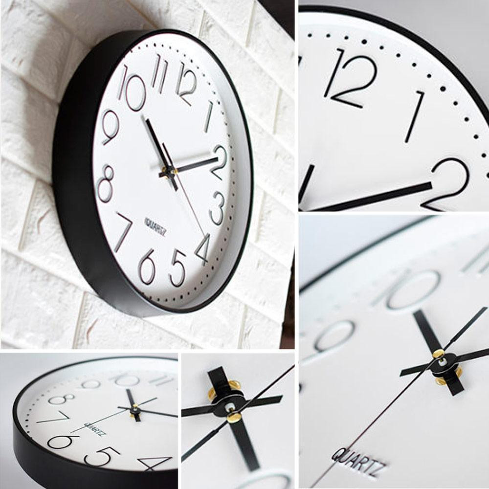 Годинник настінний безшумний 20 см біло-чорний Харків - фото 3