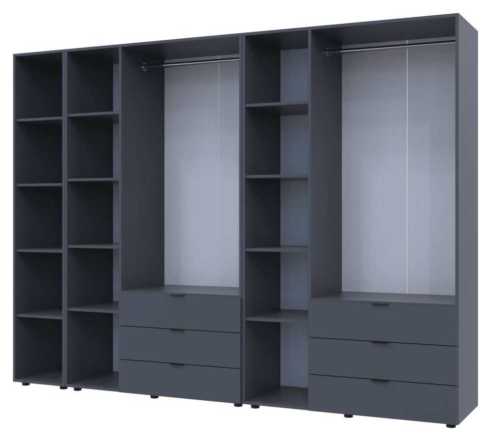 Комплект шаф для одягу Doros Гелар (3 шт.) 270,6х49,5х203,4 см Графіт (DRS-011161) Дніпро - фото 2