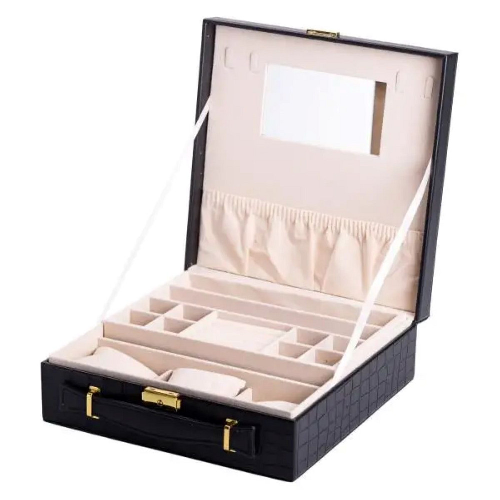 Yiwu Скринька для прикрас з еко шкіри 2 яруси органайзер для ювелірних виробів HP-5-35B Коломыя - изображение 5