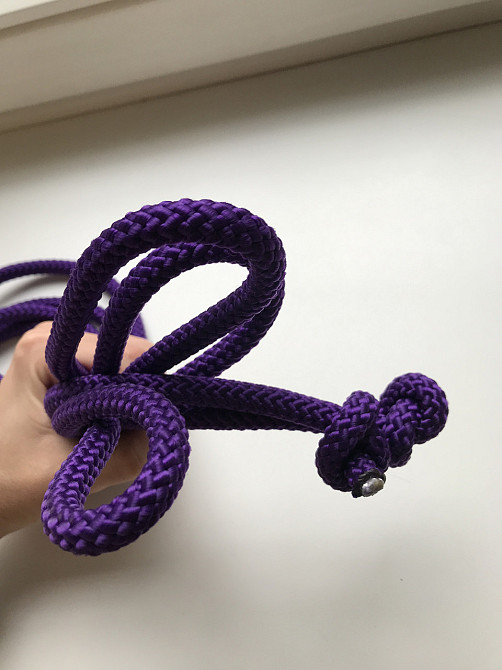 Скакалка гімнастична для гімнастики художньої 3 метри фіолетова 10 мм дитяча спортивна мотузкова Кам'янське - фото 5