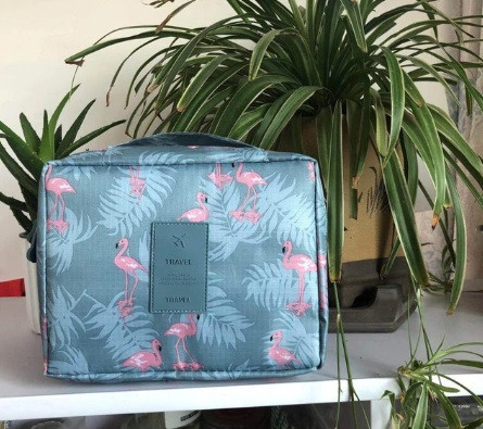 Женская косметичка Фламинго 85 на 165 на 210 мм серо-розовый Киев - изображение 1