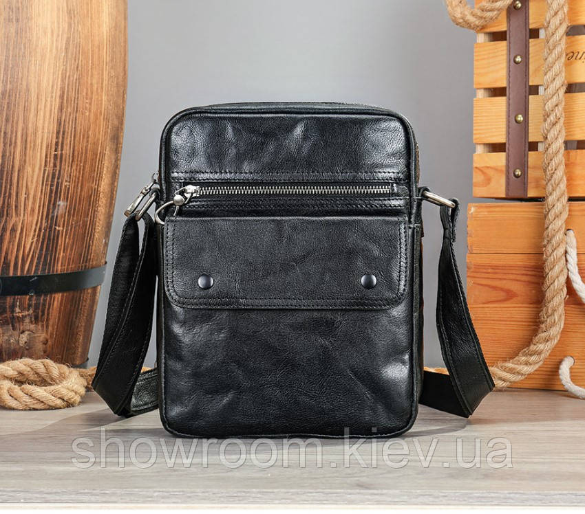Шкіряна чоловіча сумка середніх розмірів Leather Collection (6119) Київ - фото 1