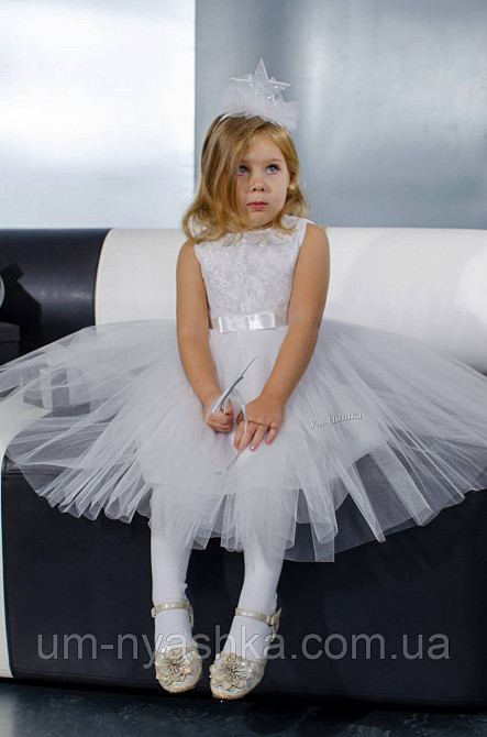 Детское нарядное белое платье Снежинка-кружево Кривой Рог - изображение 4